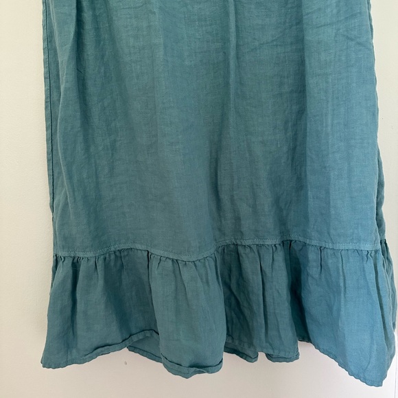 Cynthia Rowley Dress Small S Blue 100% Linen Tank Ruffle Tiered Lagenlook - Picture 3 of 6